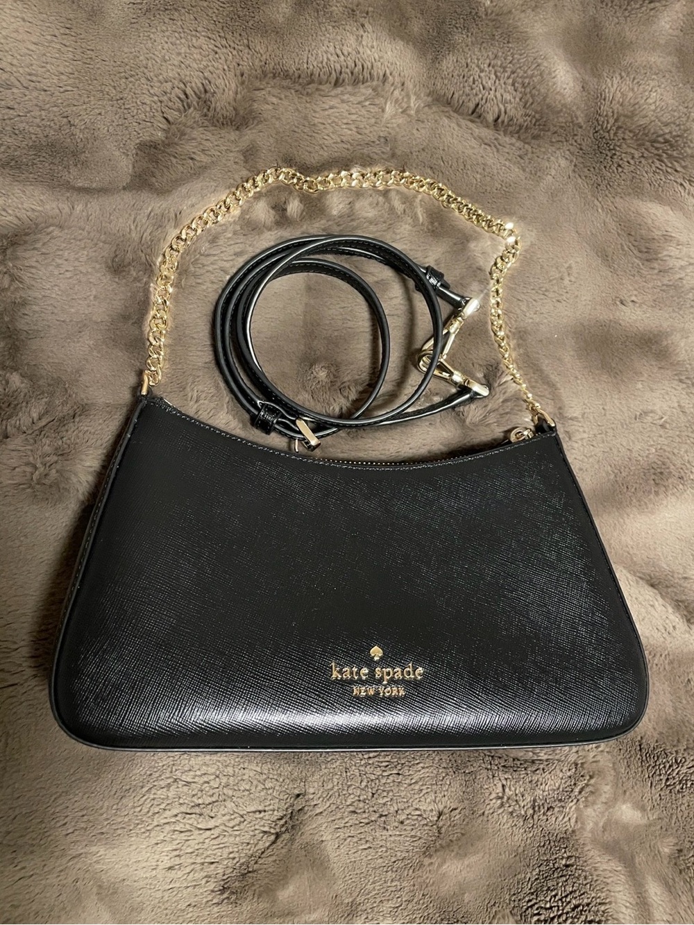 Kate Spade Margot Black Leather Chain Shoulder Bag